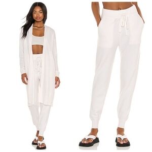 One Grey Day Los Angeles Joggers | Sydney | Ivory | Size L | NWT | Luxe Knit